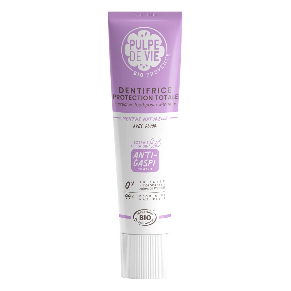 Dentifrice BIO de voyage protection totale avec fluor anti-gaspi - Pulpe de vie