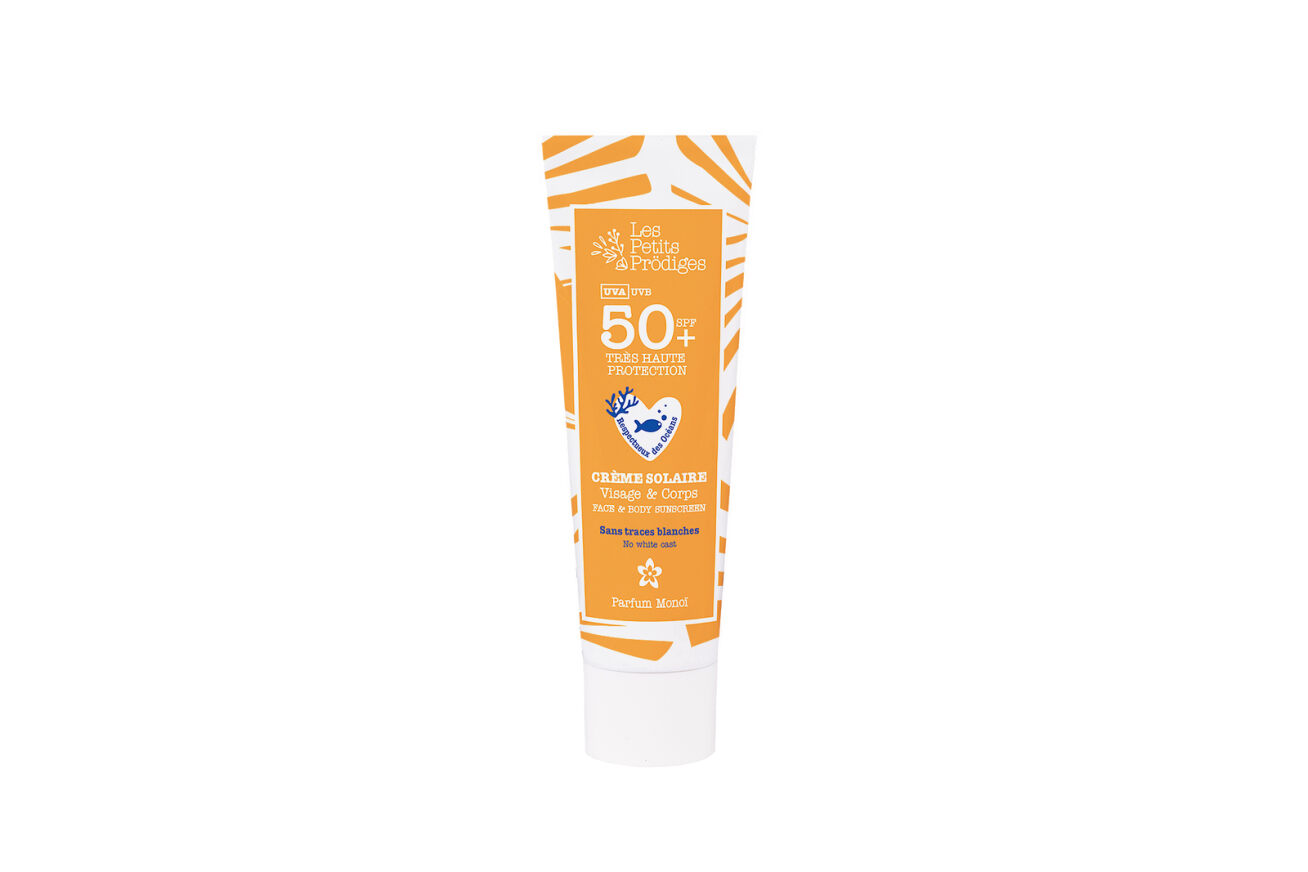 Crème solaire éco-conçue visage et corps SPF50+ senteur Monoï - 50 ml - LES PETITS PRODIGES
