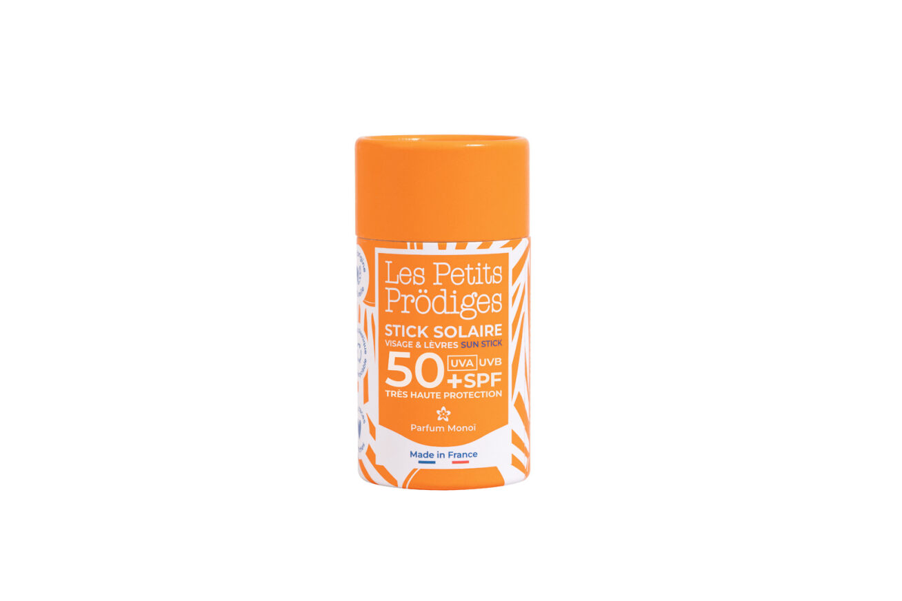 Stick solaire visage et lèvres SPF50+ senteur Monoï - 15 grs - LES PETITS PRODIGES