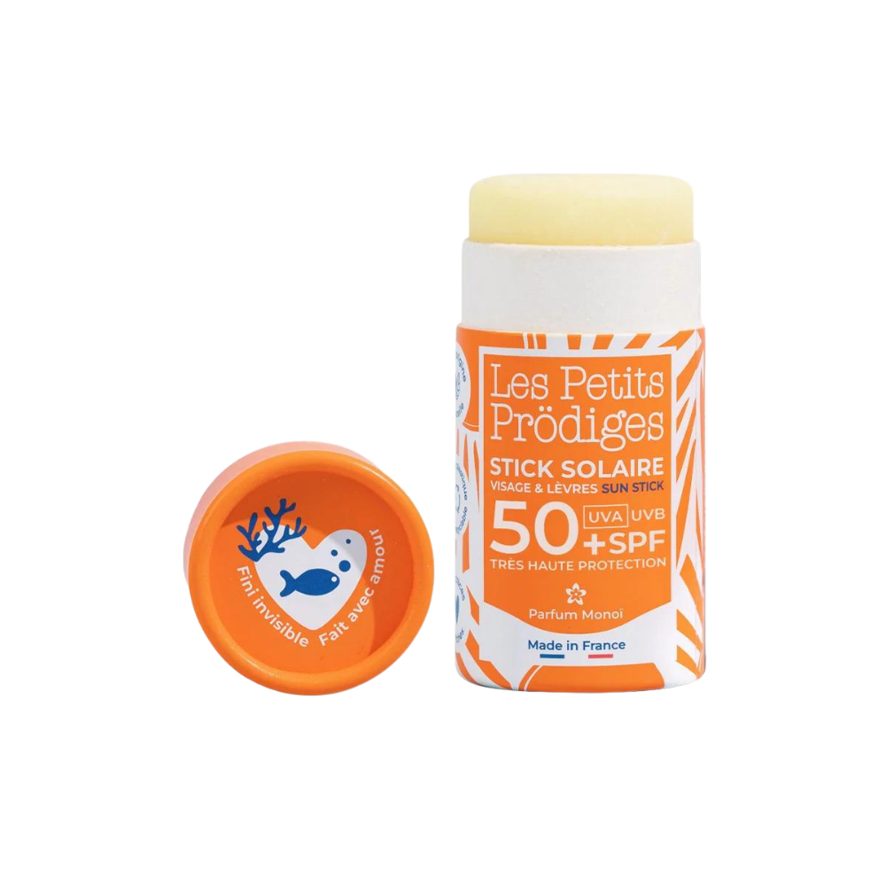 Stick solaire visage et lèvres SPF50+ senteur Monoï - 15 grs - LES PETITS PRODIGES – Image 2